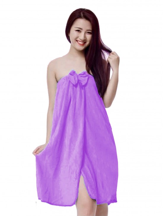 Elasticated Wrap Towel Dress w/ Bow